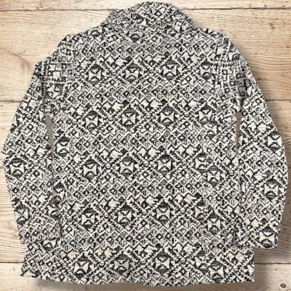TRIBAL JEANS Womens Geometric Print Wrap Cardigan Long Sleeve Size M Black White - Picture 8 of 13